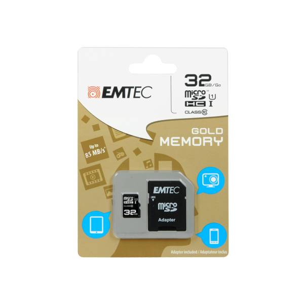 EMTEC ECMSD 32GHC10GP Classe 10 32 Go Carte mémoire SDHC Gold Plus 